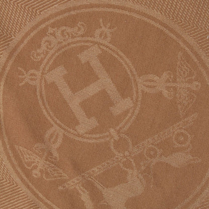 Hermes Losange New Libris Cashmere Scarf Brown — view 5