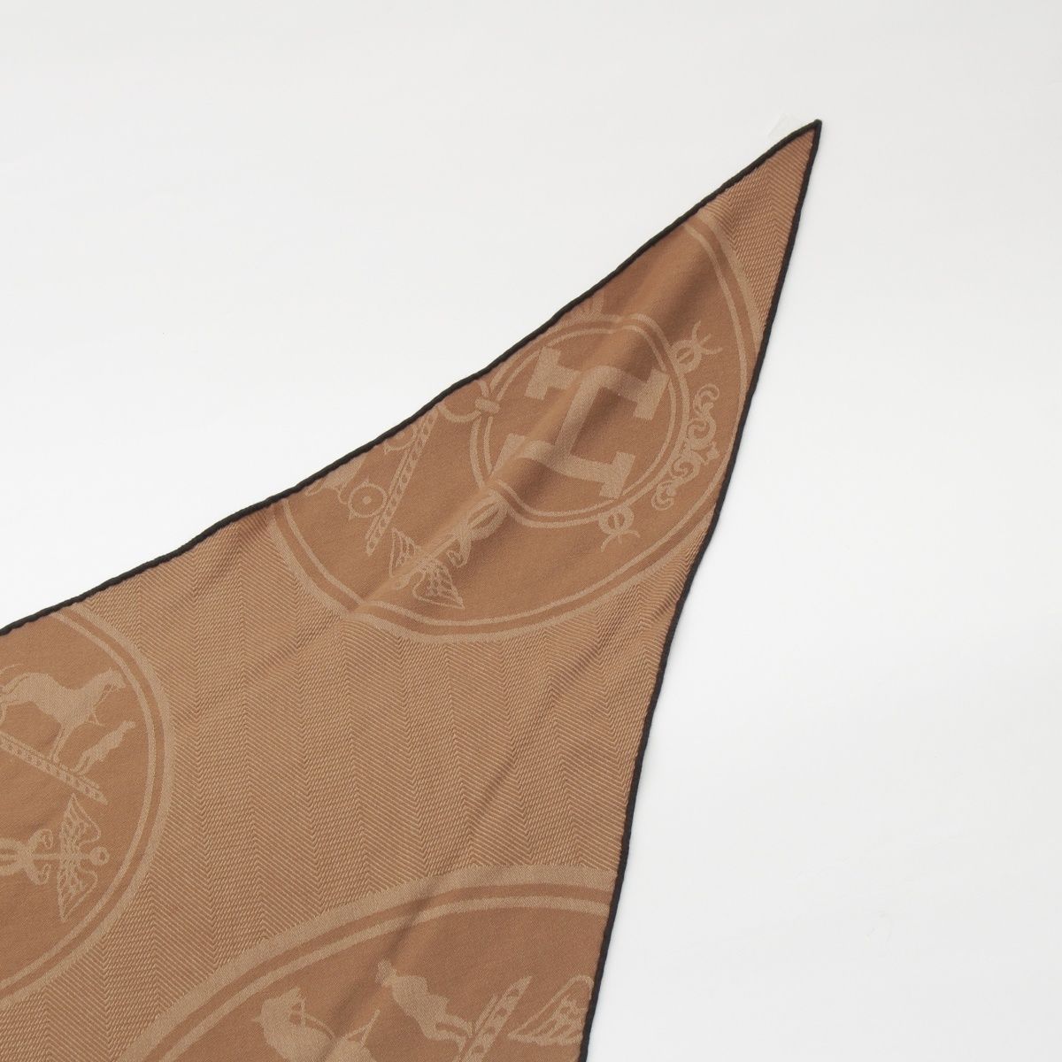 Hermes Losange New Libris Cashmere Scarf Brown — view 2