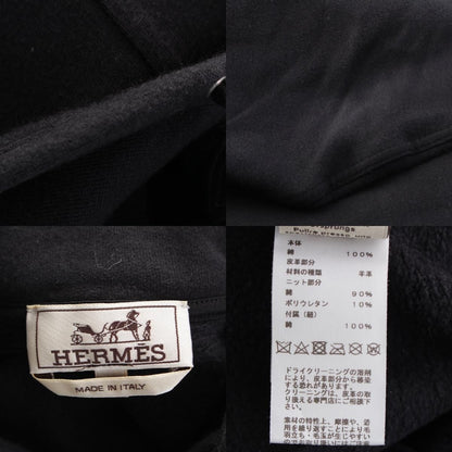 Hermes Cotton Lambskin Exlibris Dragon Pullover Hoodie Sweatshirt Black XS — view 9