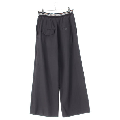 Celine Wool Phoebe Philo Era Waist Logo Wide Trousers Pants 2 Black 34 — view 2