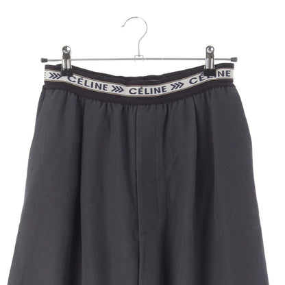 Celine Wool Phoebe Philo Era Waist Logo Wide Trousers Pants 2 Black 34 — view 3