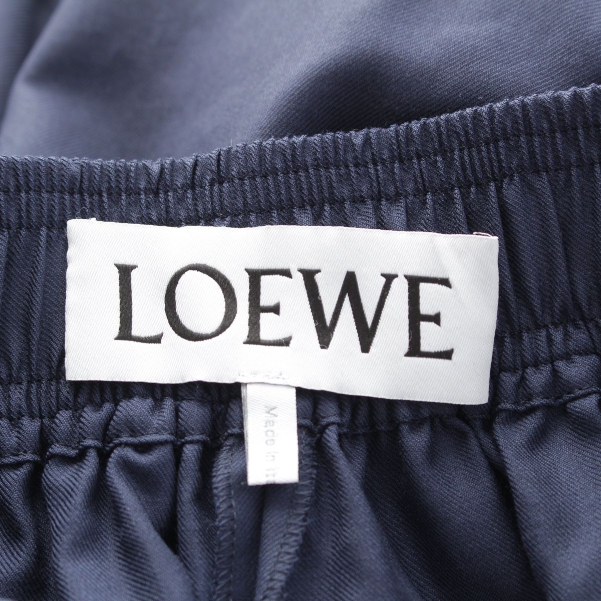 Loewe Wool Side Button Wide Pants Navy XS — view 9