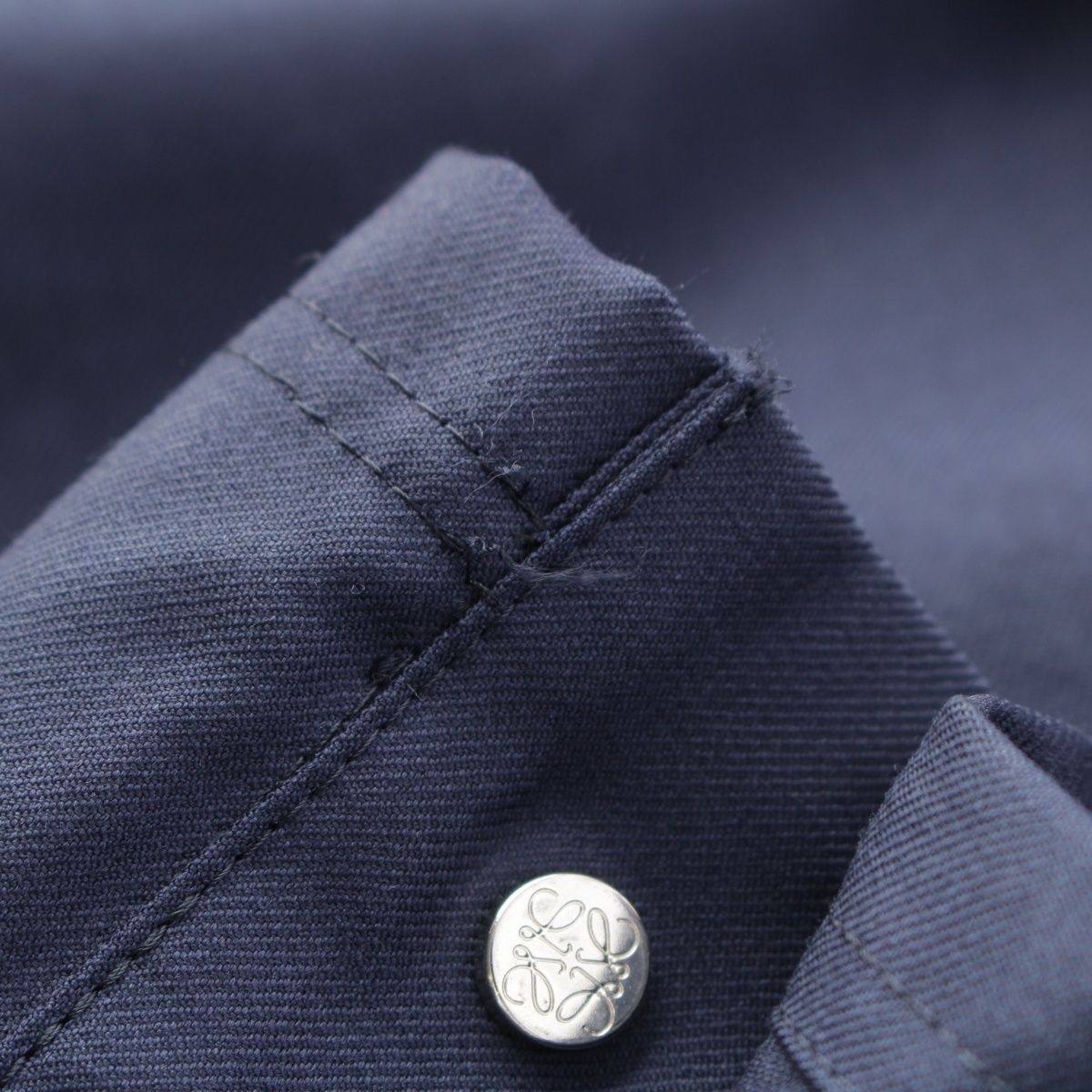 Loewe Wool Side Button Wide Pants Navy XS — view 6