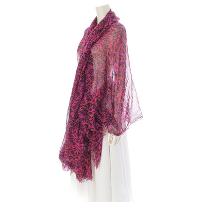 Dior Fall by Raf Simons Era Silk Dress Pattern Large Shawl Pink Purple — view 2