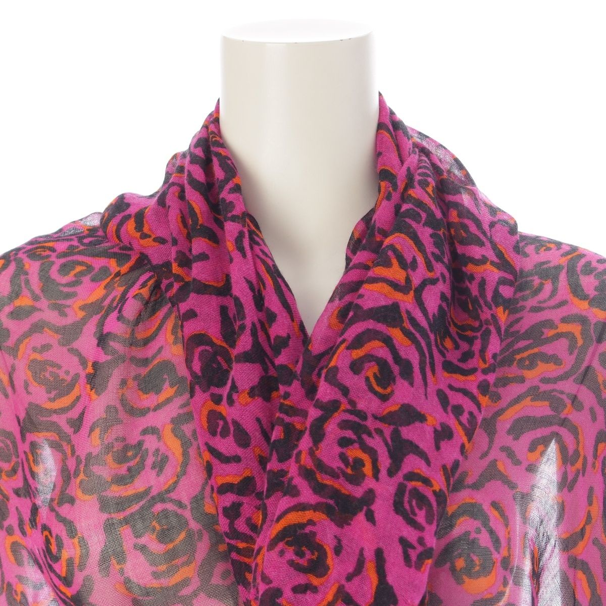 Dior Fall by Raf Simons Era Silk Dress Pattern Large Shawl Pink Purple — view 5