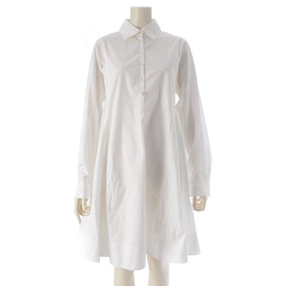 Hermes Cotton Long Shirt Blouse Dress White 38
