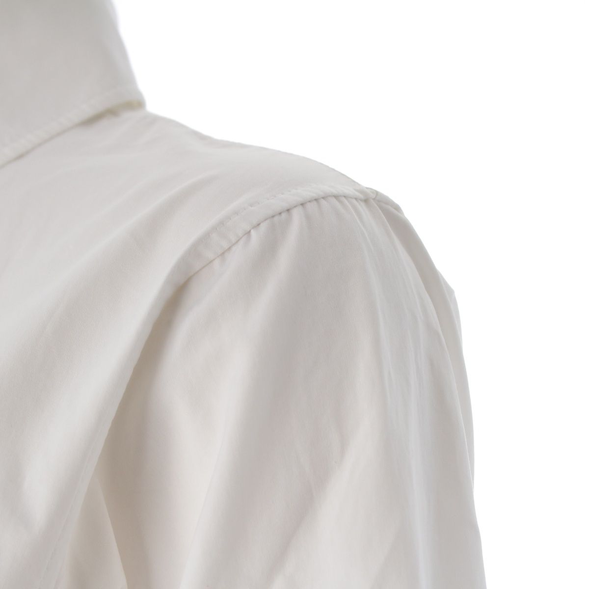 Hermes Cotton Long Shirt Blouse Dress White 38 — view 6