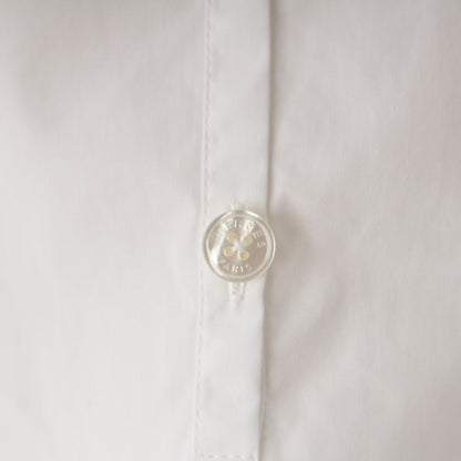 Hermes Cotton Long Shirt Blouse Dress White 38 — view 8