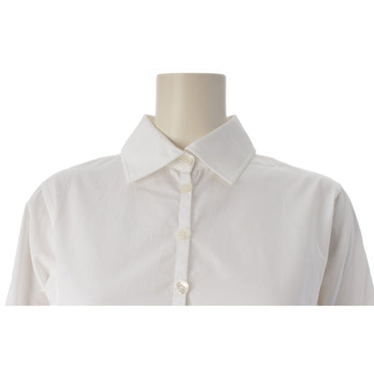Hermes Cotton Long Shirt Blouse Dress White 38 — view 5