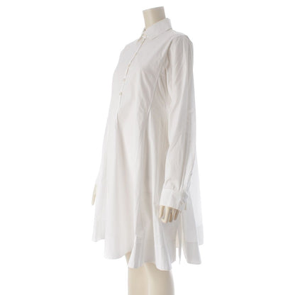 Hermes Cotton Long Shirt Blouse Dress White 38 — view 2