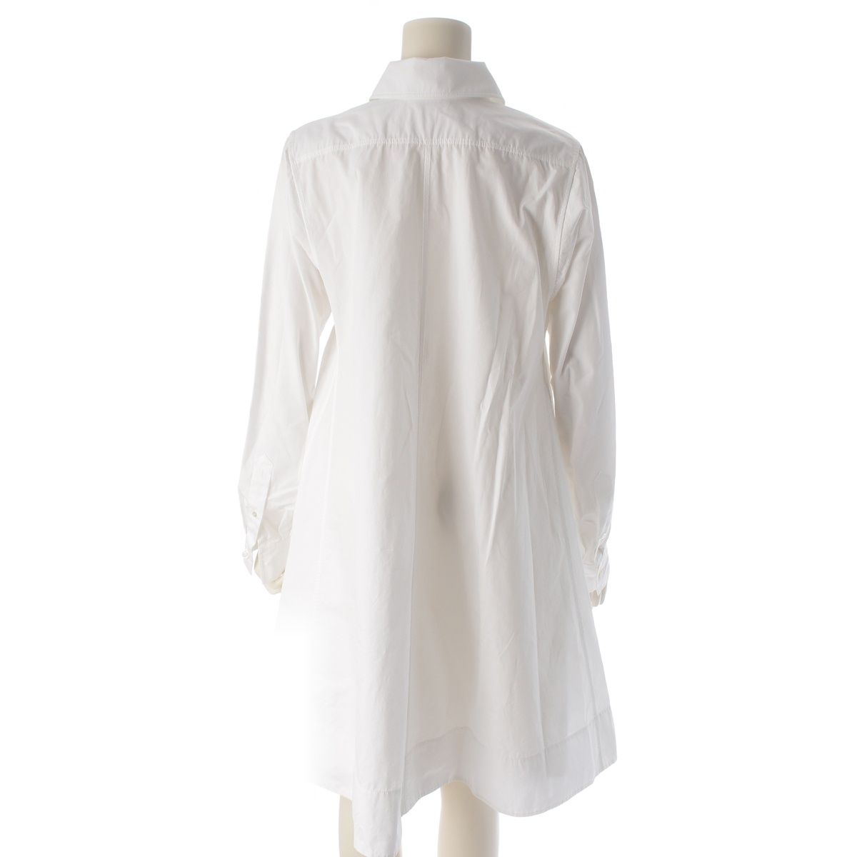 Hermes Cotton Long Shirt Blouse Dress White 38 — view 4