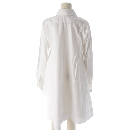 Hermes Cotton Long Shirt Blouse Dress White 38 — view 4
