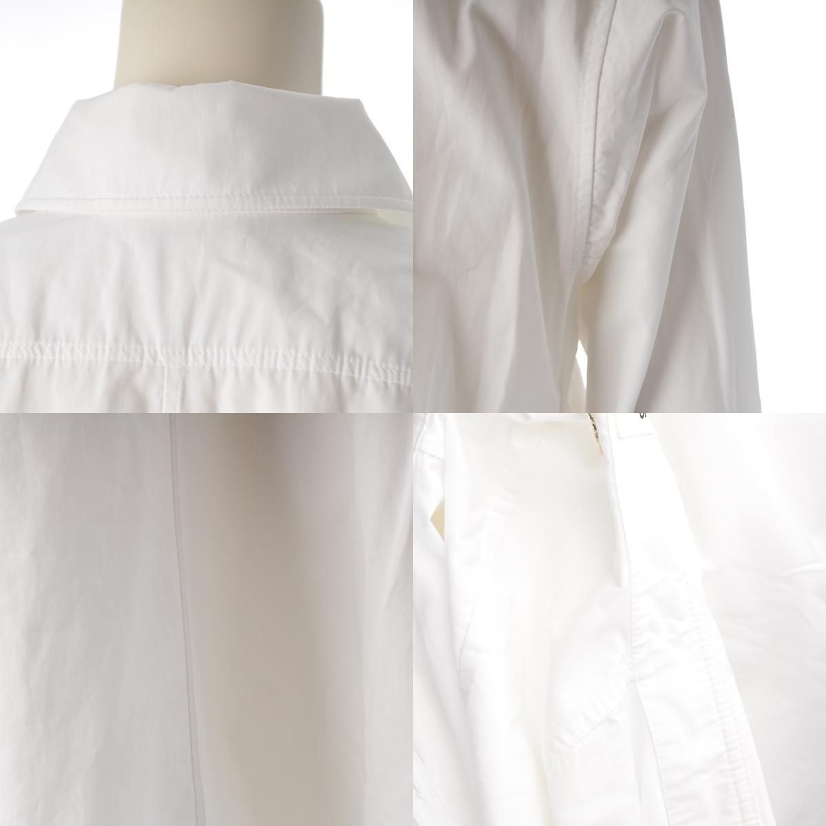 Hermes Cotton Long Shirt Blouse Dress White 38 — view 9