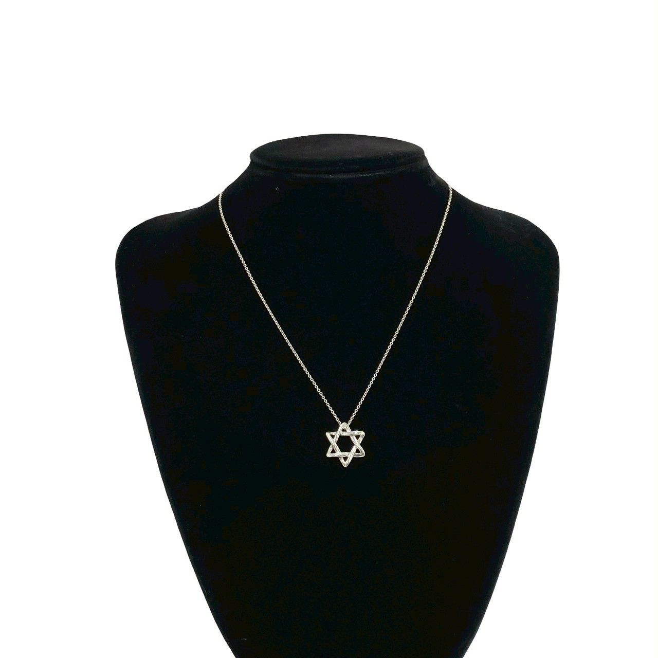 Tiffany & Co Star of David 925 Sterling Silver Necklace Pendant Choker — view 2