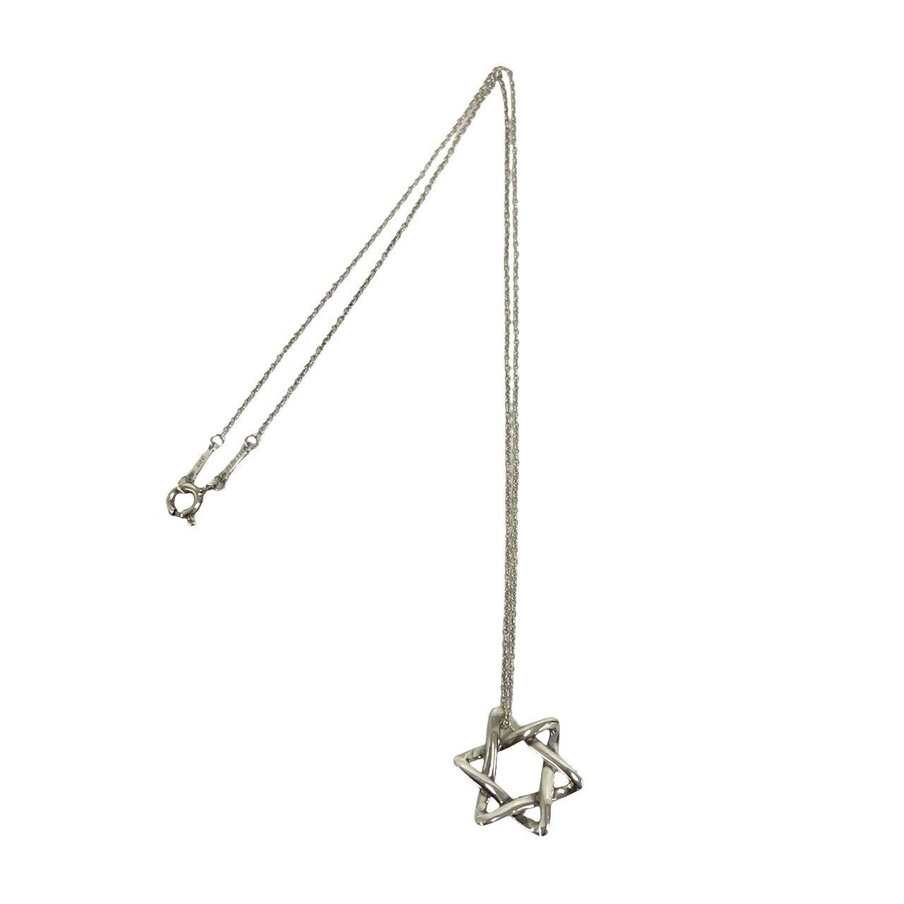 Tiffany & Co Star of David 925 Sterling Silver Necklace Pendant Choker — view 5