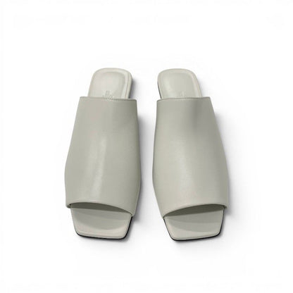 Hermes Idol Sandals Shoes Leather White Chaine D'ancre Mules — view 2