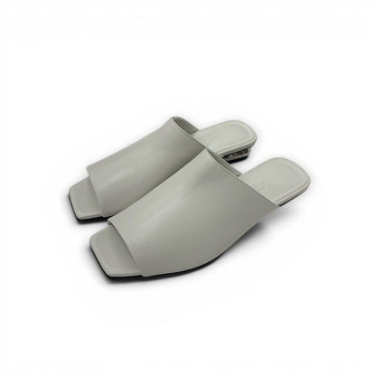 Hermes Idol Sandals Shoes Leather White Chaine D'ancre Mules