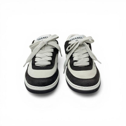 Chanel Sneakers Shoes Suede Gray CC Logo — view 2