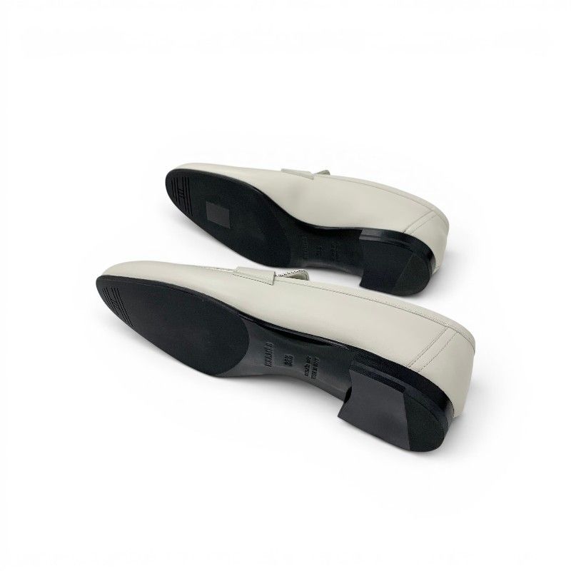 Hermes Paris Loafers Leather Canvas Ivory Moccasins — view 6