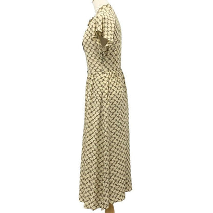 Celine Dress Silk Beige Brown Bowtie Triomphe Eddie Era — view 2