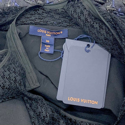 Louis Vuitton Dress Black Blue Lurex Lace Monogram — view 8