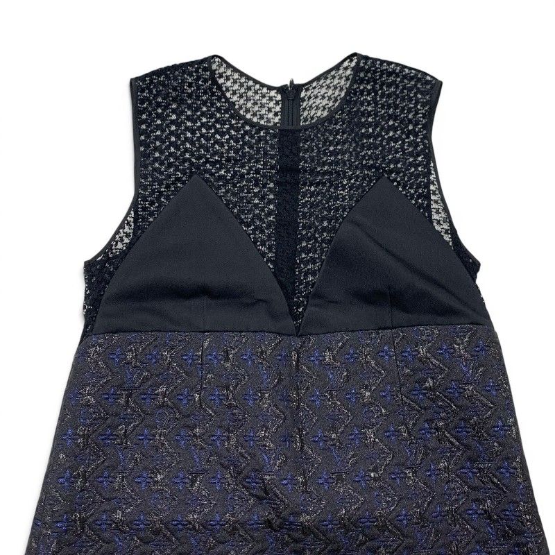 Louis Vuitton Dress Black Blue Lurex Lace Monogram — view 4