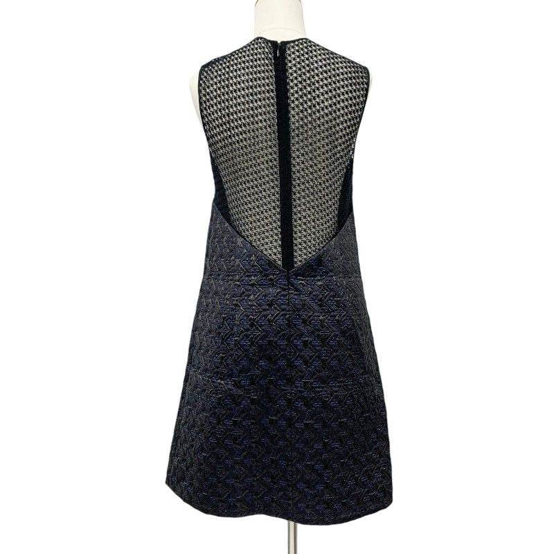 Louis Vuitton Dress Black Blue Lurex Lace Monogram — view 3