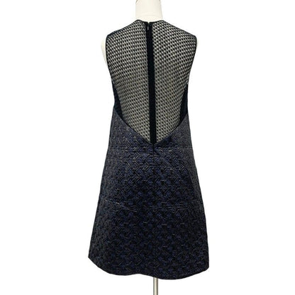 Louis Vuitton Dress Black Blue Lurex Lace Monogram — view 3
