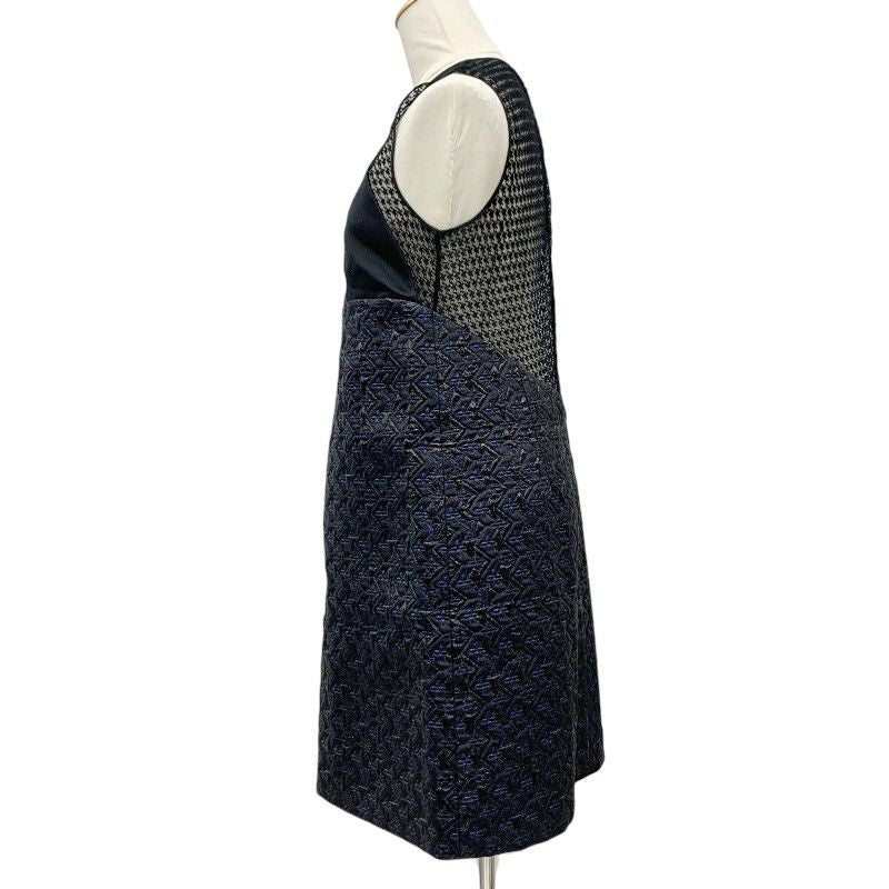 Louis Vuitton Dress Black Blue Lurex Lace Monogram — view 2