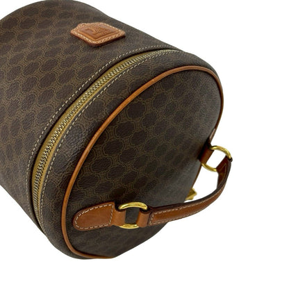 Celine Vintage Macadam Blason Triomphe Pattern Leather Handbag Vanity Bag Brown — view 4
