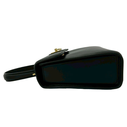 Celine Vintage Logo Ring Leather 2-Way Shoulder Bag Black — view 5