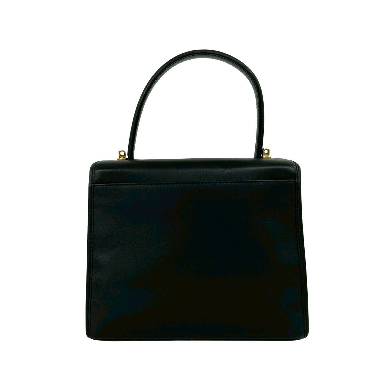 Celine Vintage Logo Ring Leather 2-Way Shoulder Bag Black — view 3