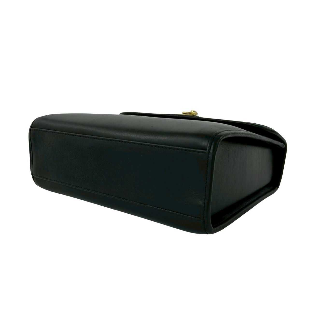 Celine Vintage Logo Ring Leather 2-Way Shoulder Bag Black — view 8