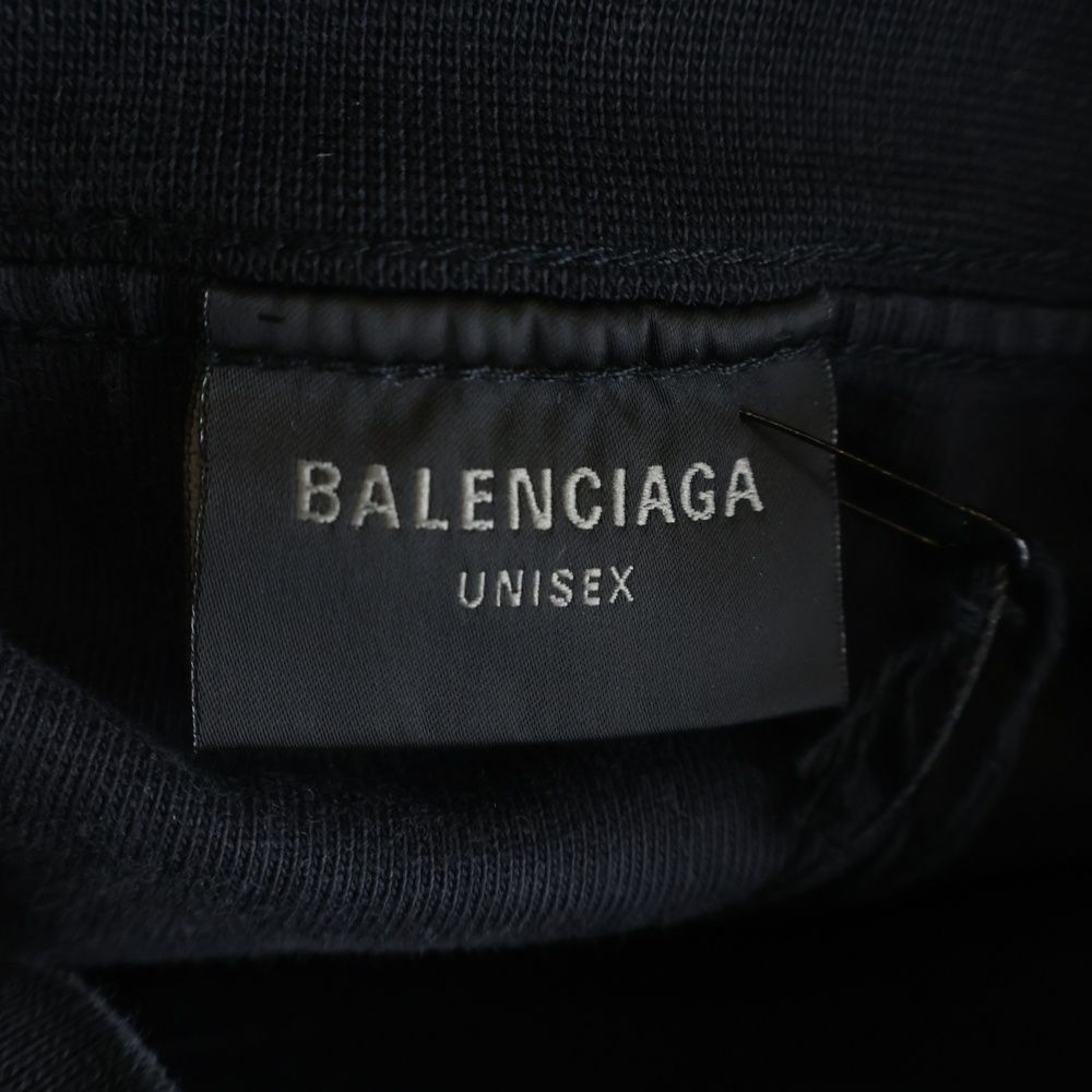 Balenciaga Distressed Patch Logo Oversized Short Sleeve T-Shirt Dress Black — view 6