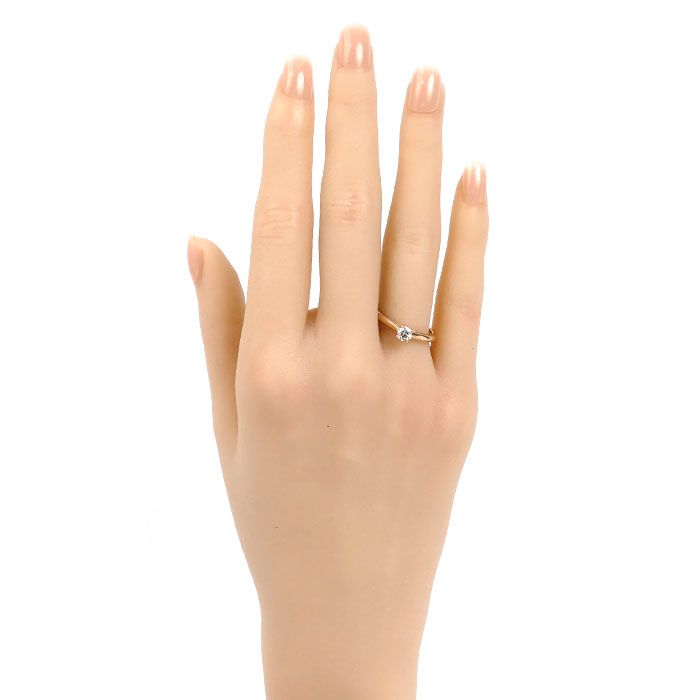Cartier 18k Pink Gold Solitaire Ring Diamond — view 7