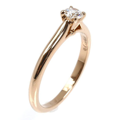 Cartier 18k Pink Gold Solitaire Ring Diamond — view 2