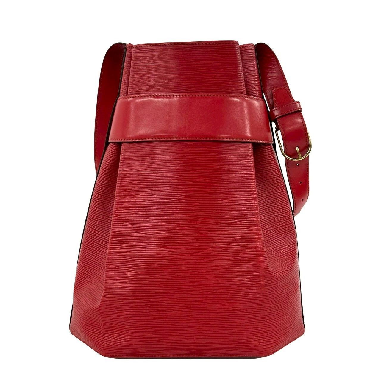 Louis Vuitton Vintage Sac Depot Epi Leather Shoulder Bag Castilian Red — view 3