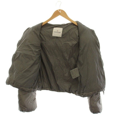 Moncler Bourrache Down Jacket Studded Zip Up 0 Gray YM — view 5