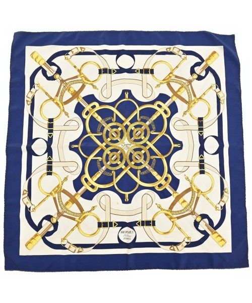 Hermes Bandana Scarf Navy