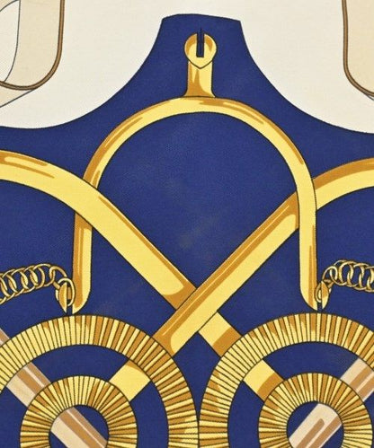Hermes Bandana Scarf Navy — view 7