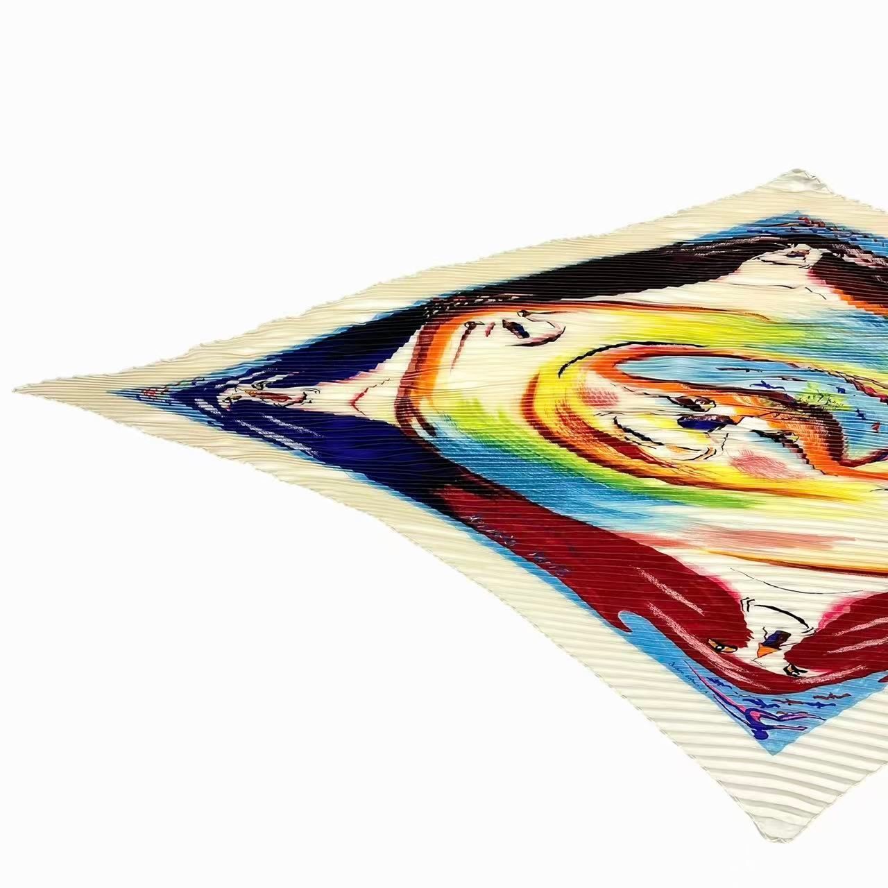 Hermes Pleats Scarf Smiles in Third Millenary Silk White — view 2
