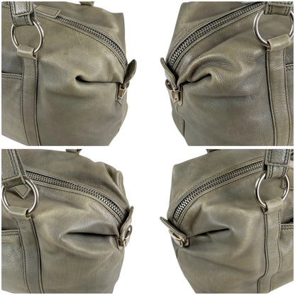 Prada Triangle Logo Shoulder Bag Mini Buffalo Leather Gray Washed — view 5