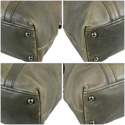 Prada Triangle Logo Shoulder Bag Mini Buffalo Leather Gray Washed — view 6
