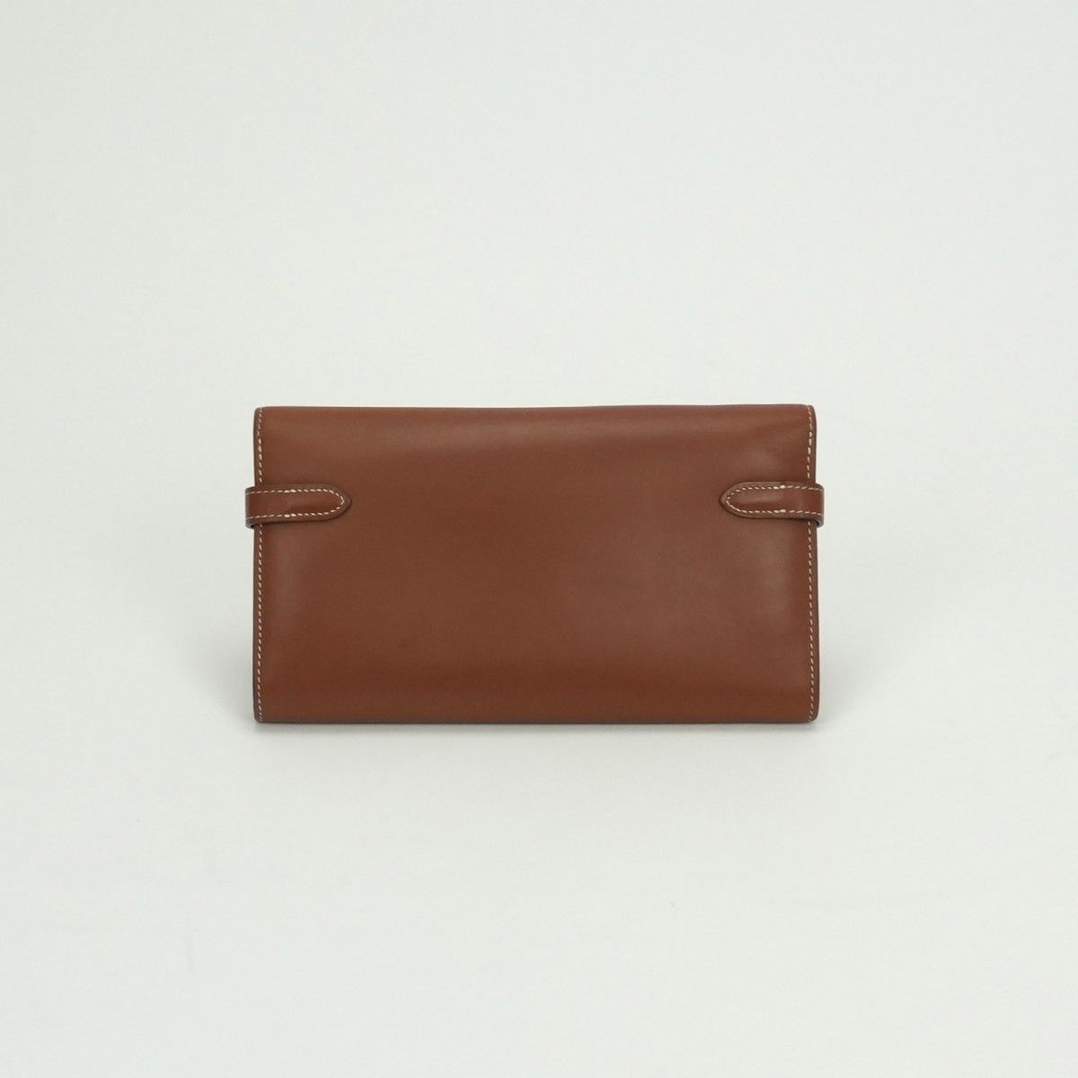 Hermes Kelly Wallet Box Calf Gold Brown Silver — view 2