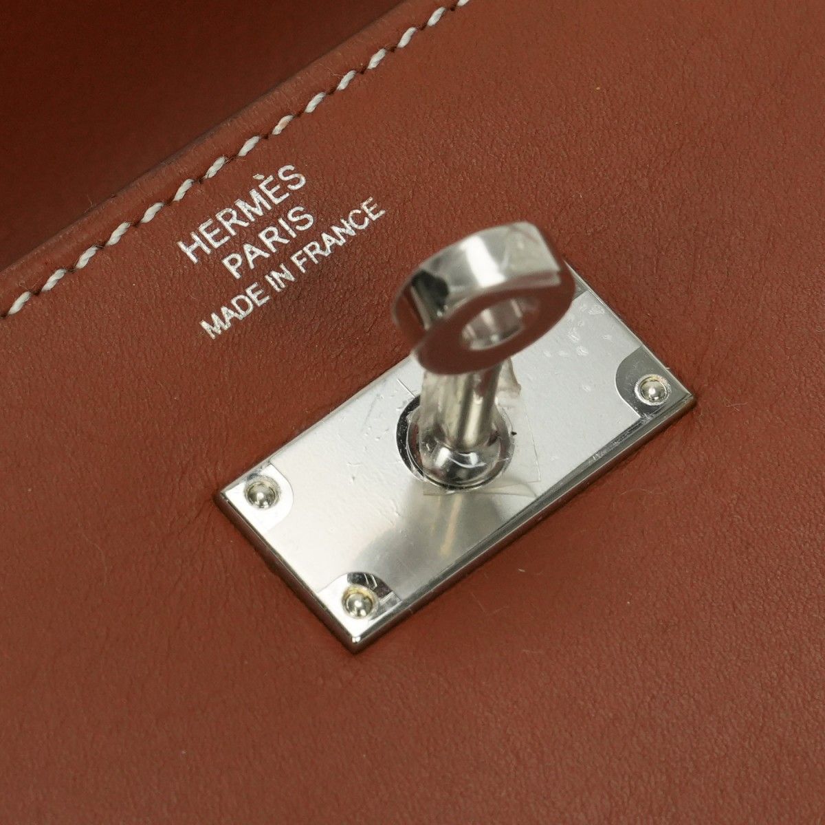 Hermes Kelly Wallet Box Calf Gold Brown Silver — view 7