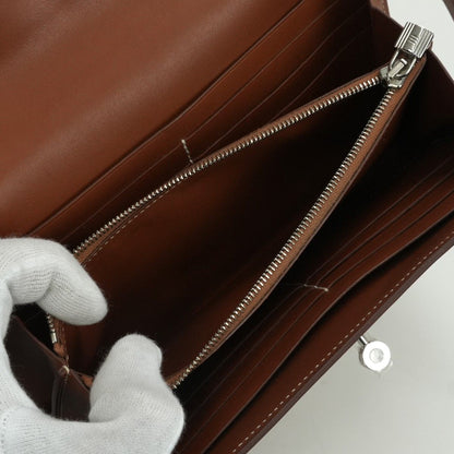 Hermes Kelly Wallet Box Calf Gold Brown Silver — view 6
