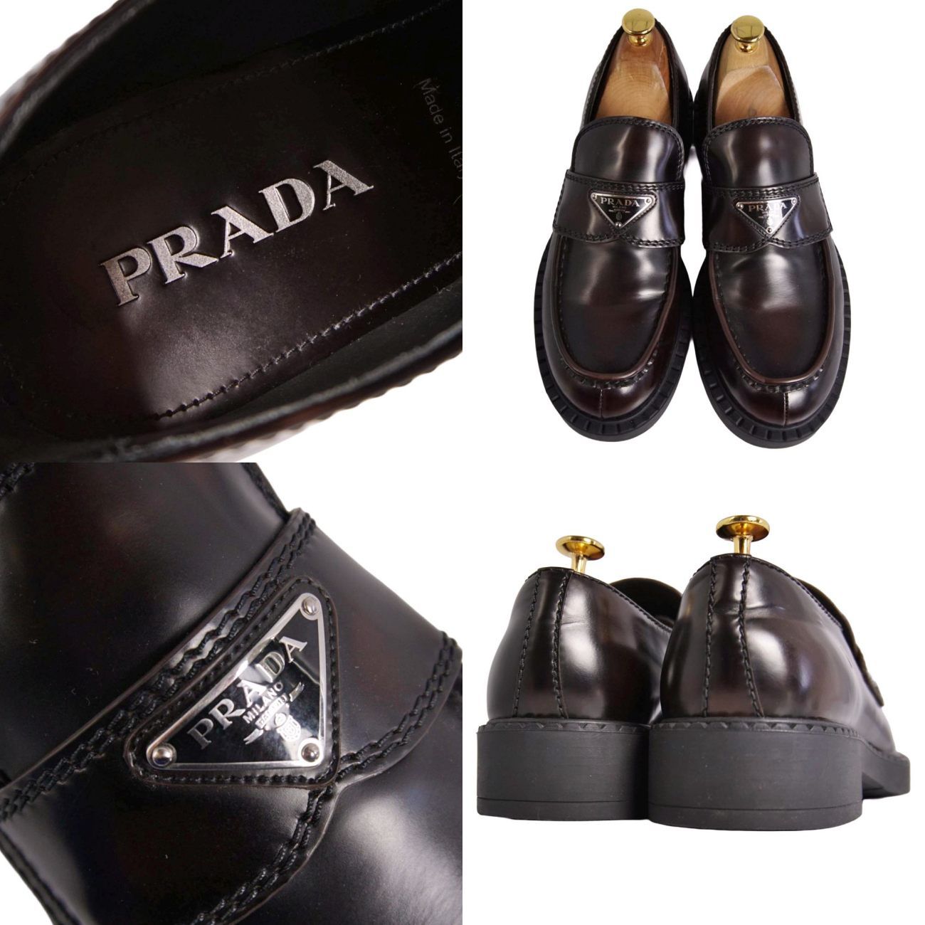 Prada Loafers Chocolate Moccasins Triangle les — view 9