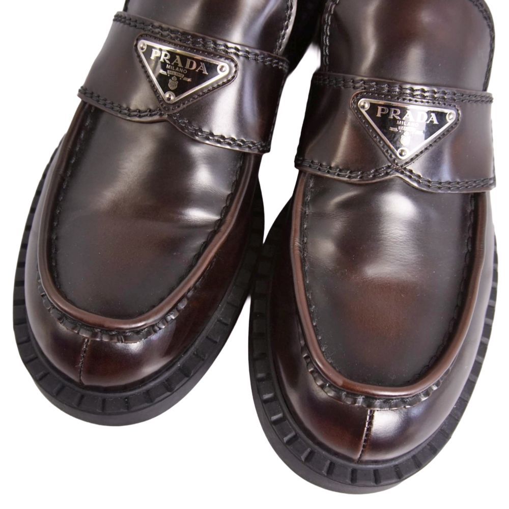 Prada Loafers Chocolate Moccasins Triangle les — view 3
