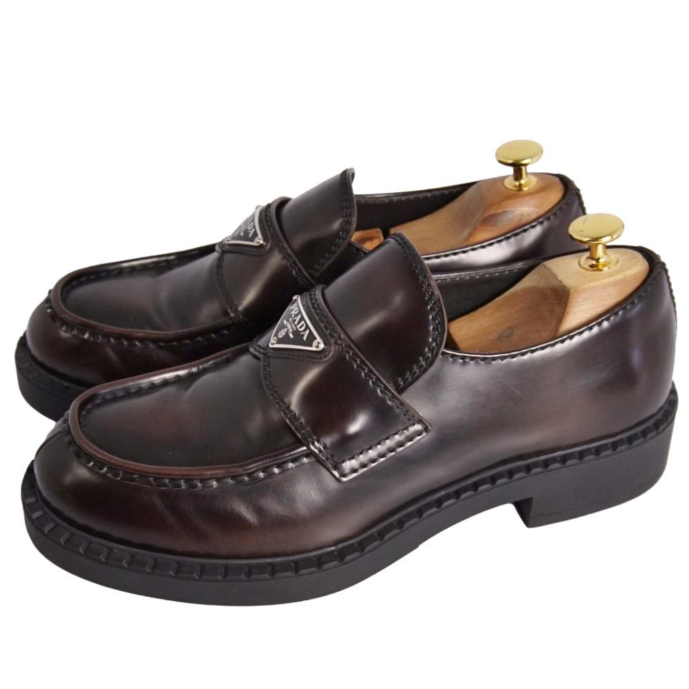 Prada Loafers Chocolate Moccasins Triangle les — view 2