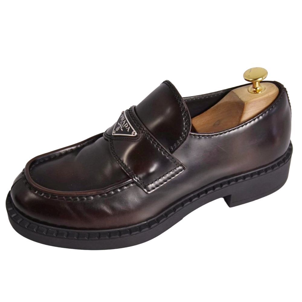 Prada Loafers Chocolate Moccasins Triangle les